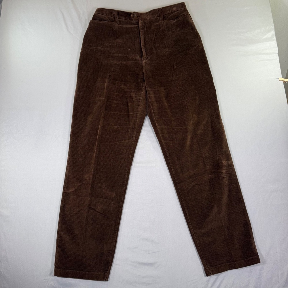 Eddie Bauer Vintage Womens Brown Corduroy Pants Straight Leg 16 Y2K 90s Preppy